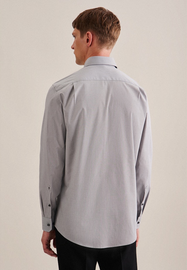 Non-iron Structure Business Shirt in Regular with Kent-Collar in Grey | Seidensticker Onlineshop
