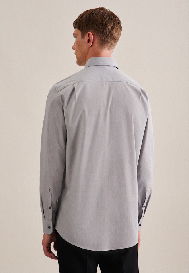 Non-iron Structure Business Shirt in Regular with Kent-Collar in Grey | Seidensticker online shop