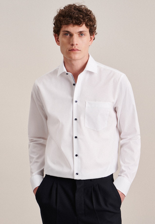 Regular Chemise d'affaires Uni in Blanc |  Seidensticker Onlineshop