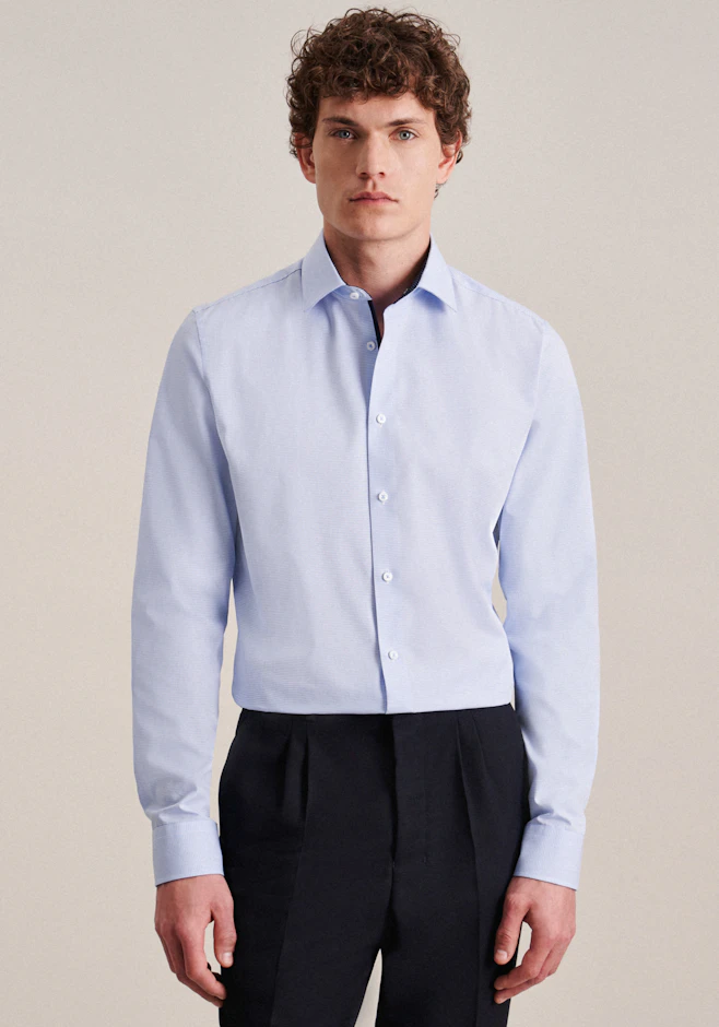Slim Business Hemd Karo in Hellblau | Seidensticker Onlineshop