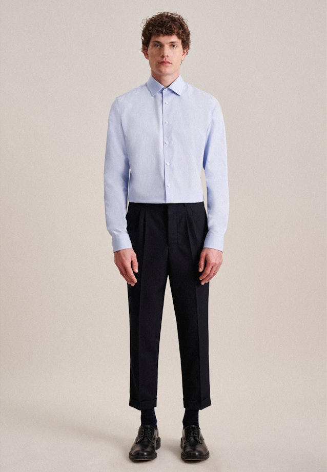 Bügelfreies Popeline Business Hemd in Slim mit Kentkragen und extra langem Arm in Hellblau |  Seidensticker Onlineshop