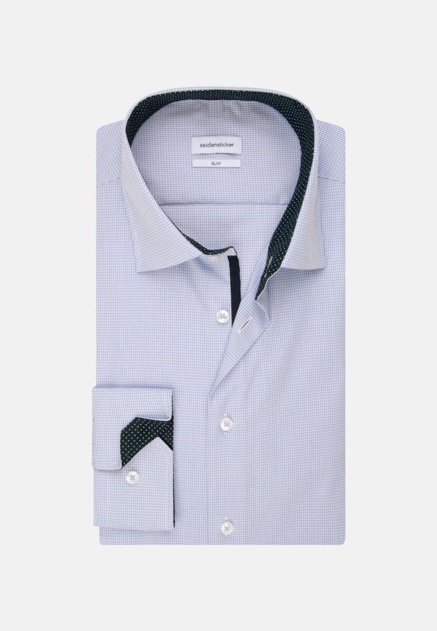 Non-iron Poplin Business Shirt in Slim with Kent-Collar and extra long sleeve in Light Blue |  Seidensticker Onlineshop