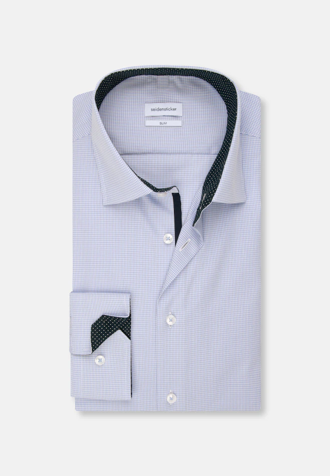 Slim Chemise d'affaires carreaux dans Bleu Clair | Boutique en ligne Seidensticker