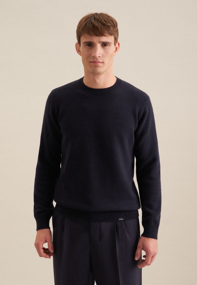 Crew Neck Pullover in Dark Blue |  Seidensticker Onlineshop