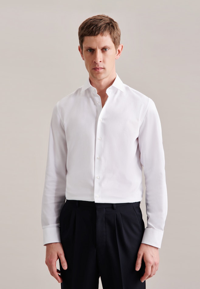 Slim Chemise Performance Uni dans Blanc | Boutique en ligne Seidensticker