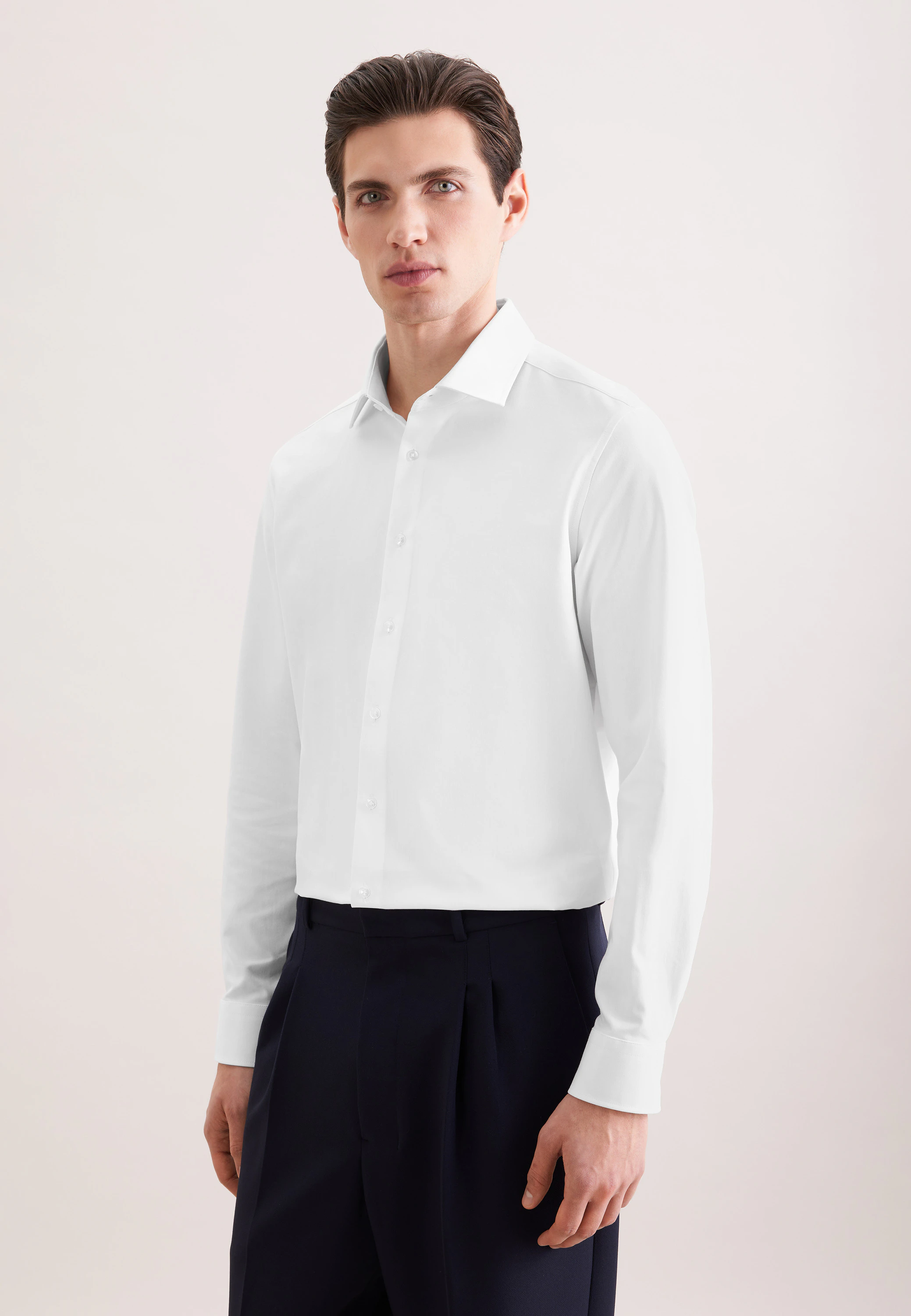 Slim Performance-Hemd Uni Weiß 37