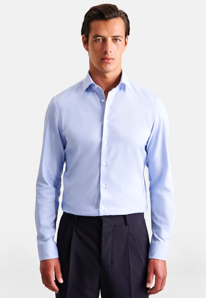 Slim Chemise Performance Uni in Bleu Moyen |  Seidensticker Onlineshop