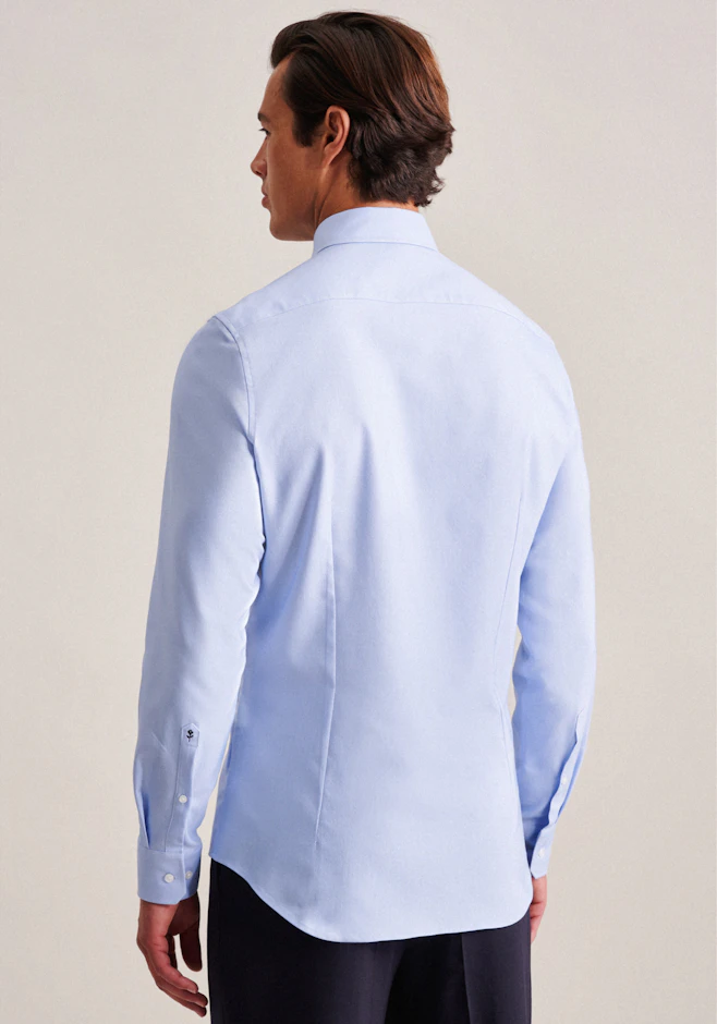 Slim Performance-Hemd Uni in Mittelblau | Seidensticker Onlineshop