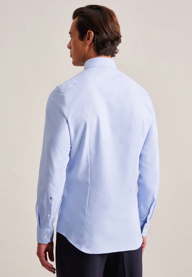 Slim Chemise Performance Uni in Bleu Moyen |  Seidensticker Onlineshop