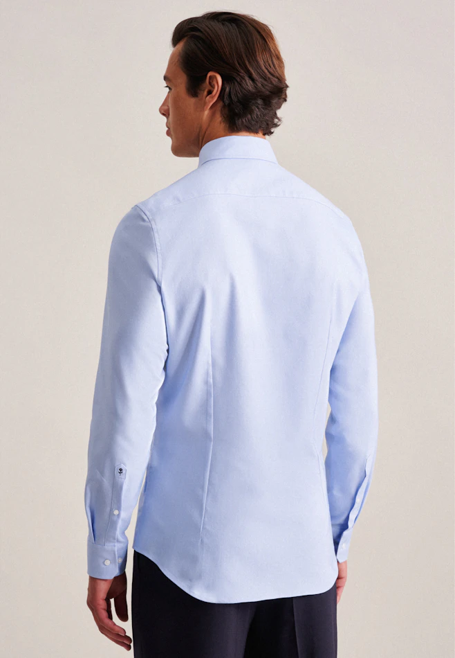 Slim Performance-Hemd Uni in Mittelblau | Seidensticker Onlineshop