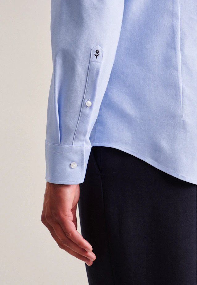 Slim Chemise Performance Uni in Bleu Moyen |  Seidensticker Onlineshop