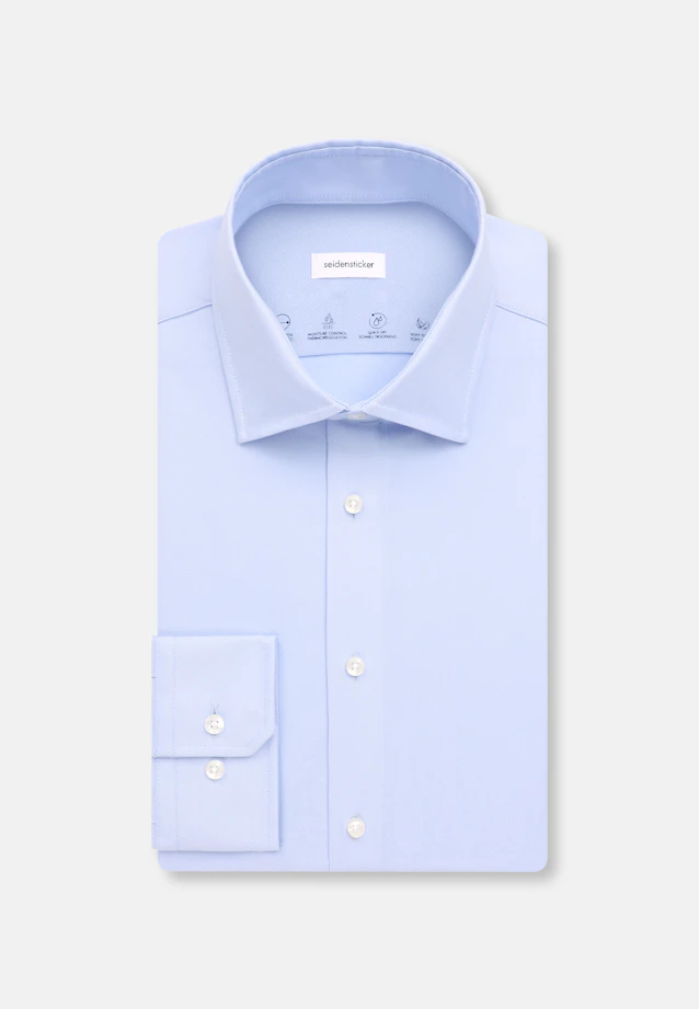 Slim Performance-Hemd Uni in Mittelblau |  Seidensticker Onlineshop