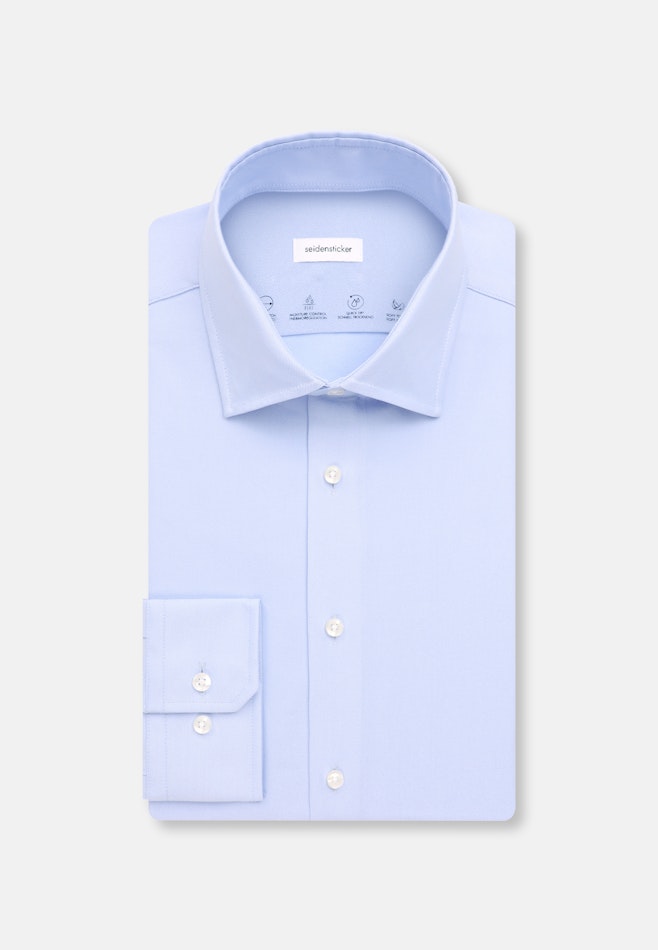 Slim Performance-Hemd Uni in Mittelblau | Seidensticker Onlineshop