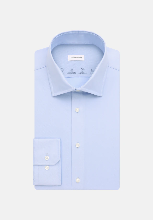 Slim Performance-Hemd Uni in Mittelblau |  Seidensticker Onlineshop