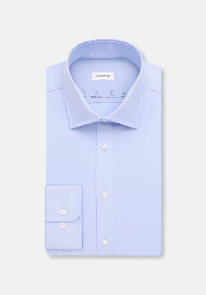 Slim Performance-Hemd Uni in Mittelblau | Seidensticker Onlineshop