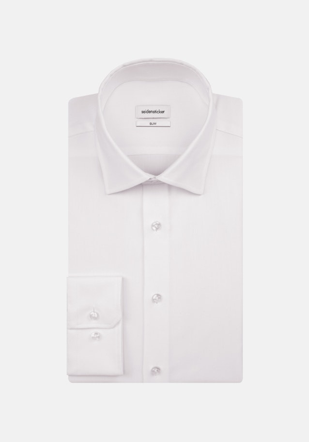 Twill Performance-Hemd in Slim mit Kentkragen in Weiß |  Seidensticker Onlineshop