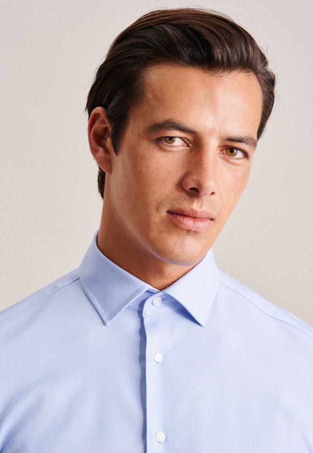 Chemise performance Slim Twill (sergé) Col Kent in Bleu Clair |  Seidensticker Onlineshop