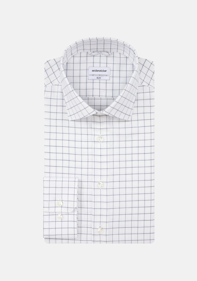 Non-iron Twill Business Shirt in Slim with Kent-Collar in Medium Blue |  Seidensticker Onlineshop