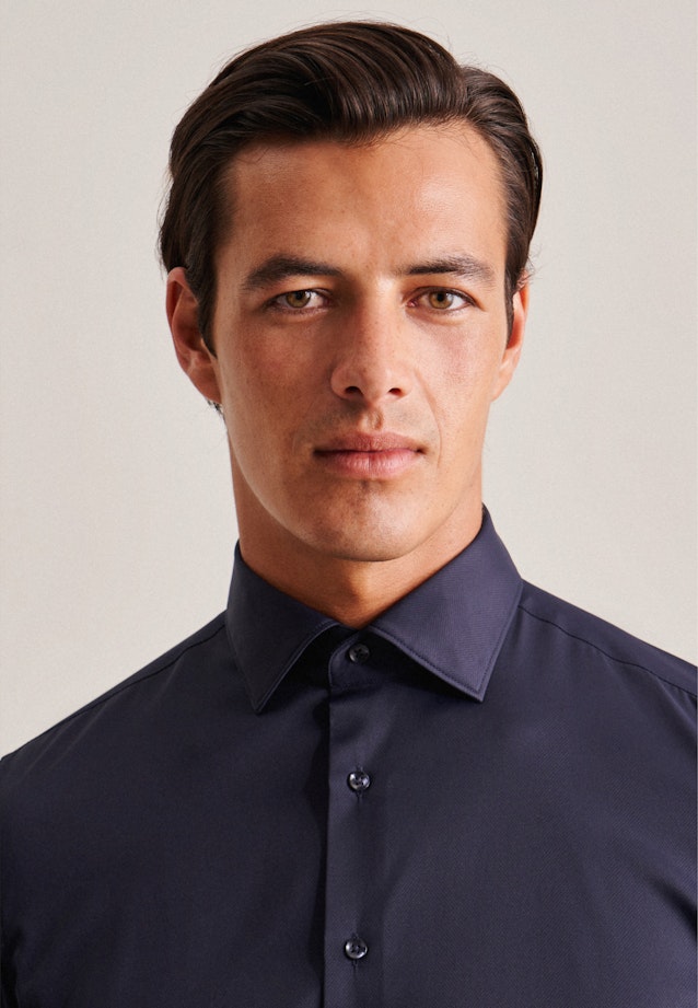 Performance shirt in Slim with Kent-Collar in Dark Blue |  Seidensticker Onlineshop