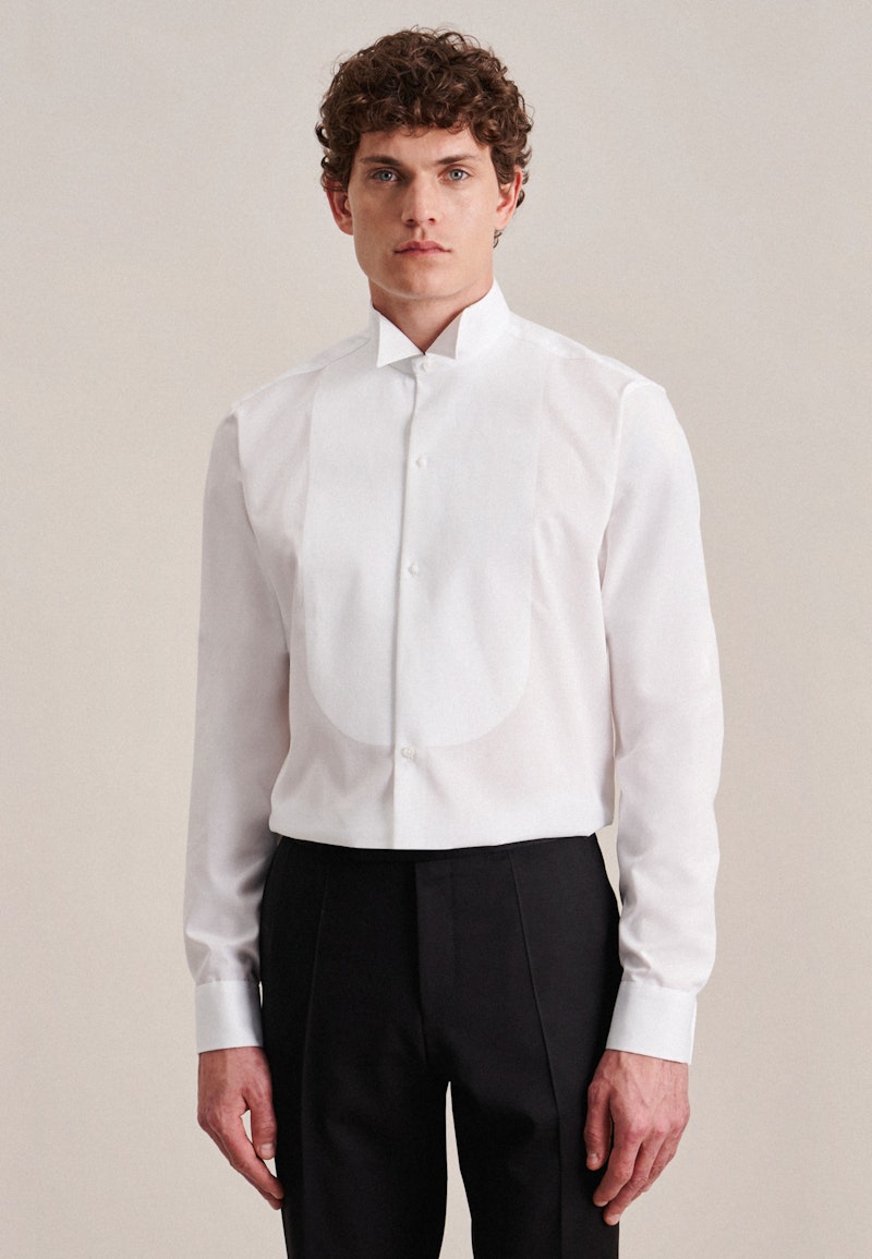 Non-iron Poplin Gala Shirt in Regular with Wing Collar and extra long sleeve