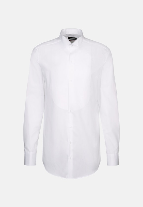 Non-iron Popeline Galashirt in Regular with Vleugelkraag and extra long sleeve in Wit |  Seidensticker Onlineshop