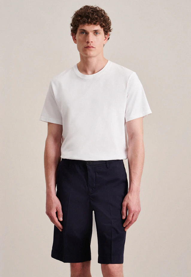 Regular Short Chino Uni in Bleu Foncé |  Seidensticker Onlineshop