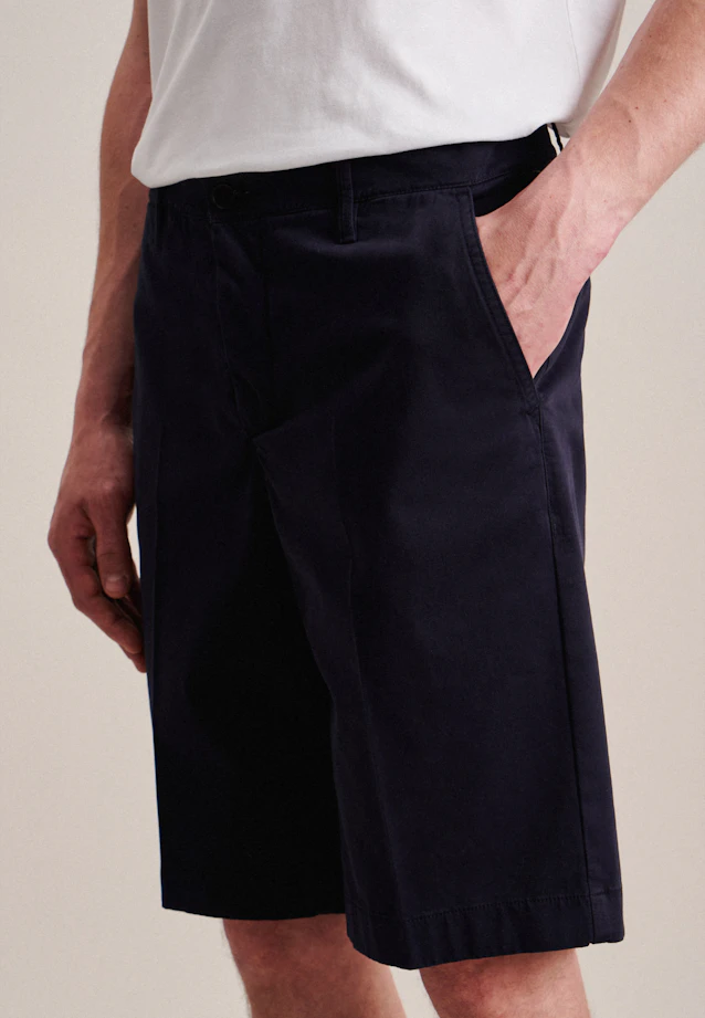 Regular Short Chino Uni in Bleu Foncé |  Seidensticker Onlineshop