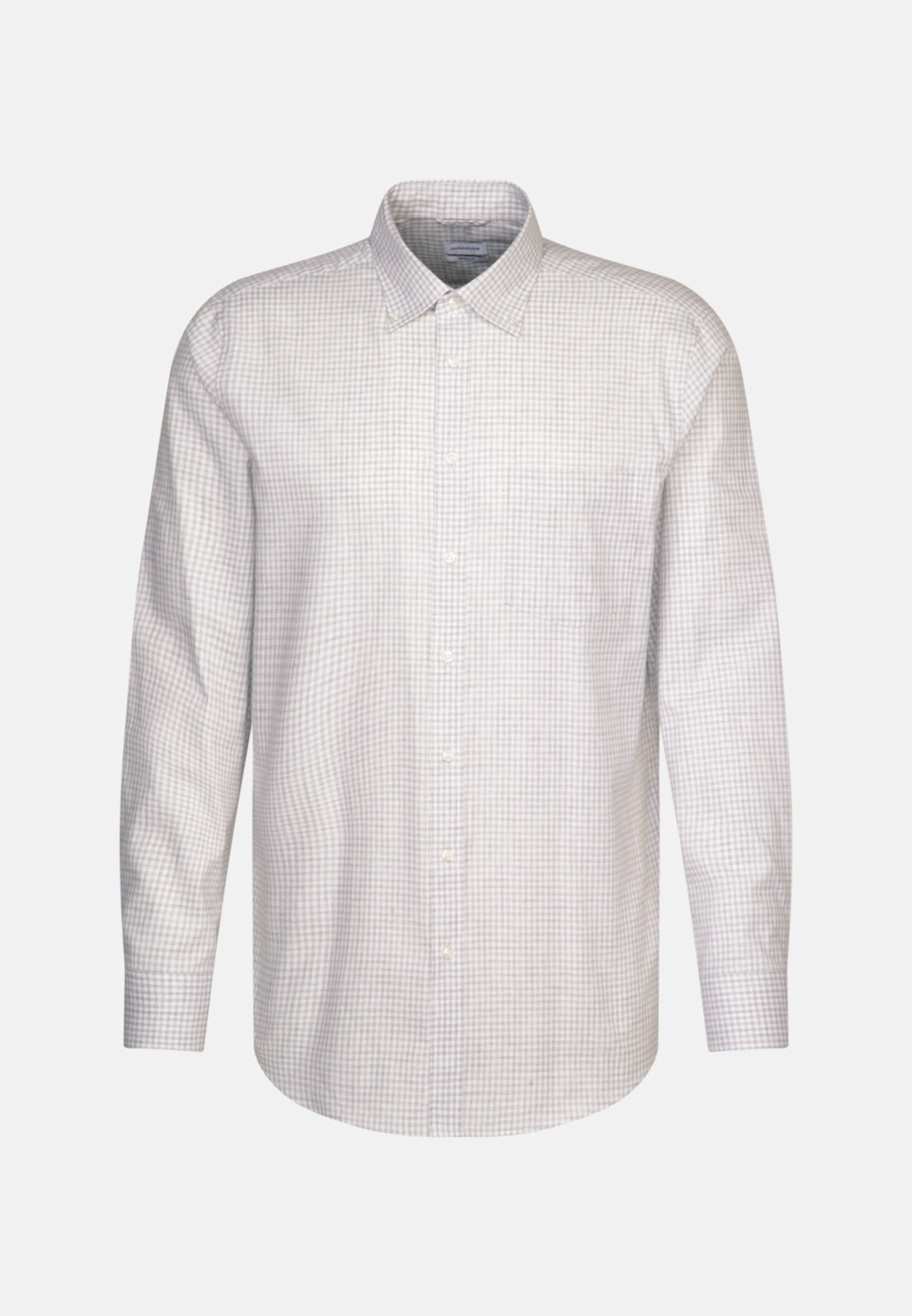 Bügelleichtes Twill Business Hemd in Regular mit Button-Down-Kragen in Grau |  Seidensticker Onlineshop