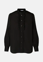 Stehkragenbluse Uni glänzend in Schwarz |  Seidensticker Onlineshop