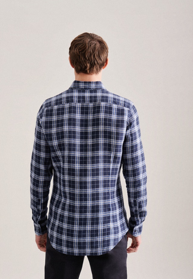 X-Slim Chemise d'affaires carreaux in Bleu Foncé |  Seidensticker Onlineshop