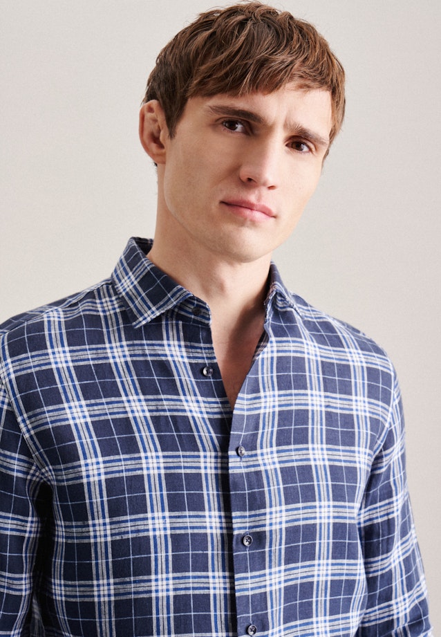 X-Slim Chemise d'affaires carreaux in Bleu Foncé |  Seidensticker Onlineshop