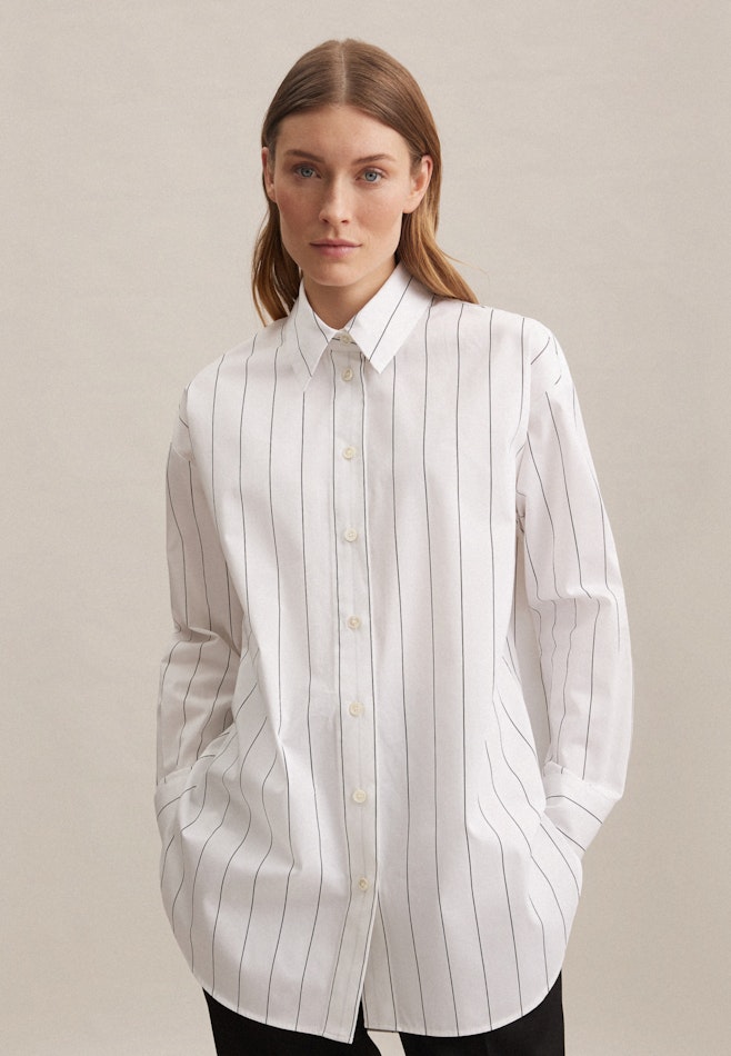 Long sleeve Twill Long Blouse in White | Seidensticker online shop