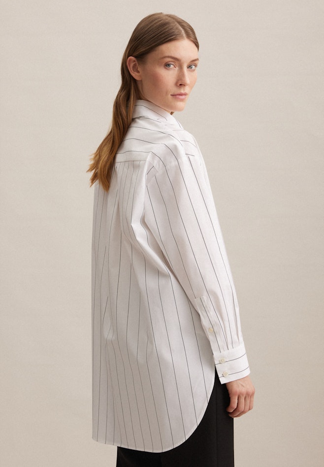 Long sleeve Twill Long Blouse in White | Seidensticker online shop