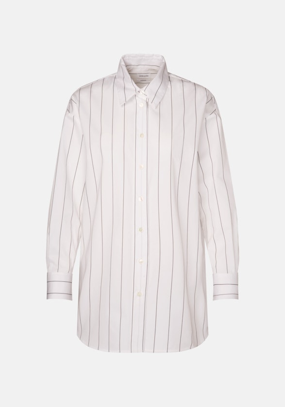 Long sleeve Twill Long Blouse in White |  Seidensticker Onlineshop