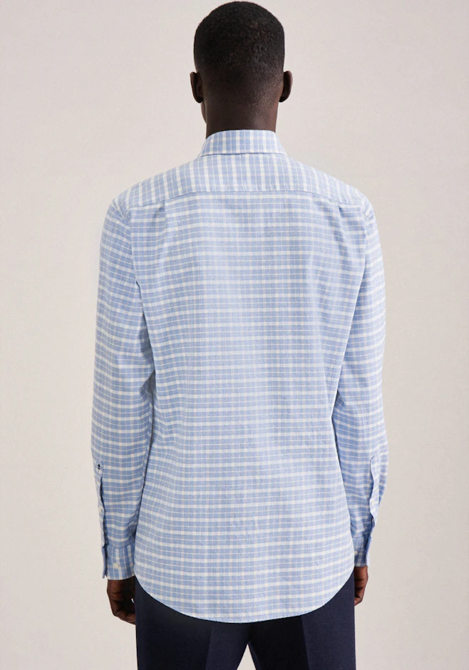 Regular Casual Hemd Karo in Hellblau | Seidensticker Onlineshop