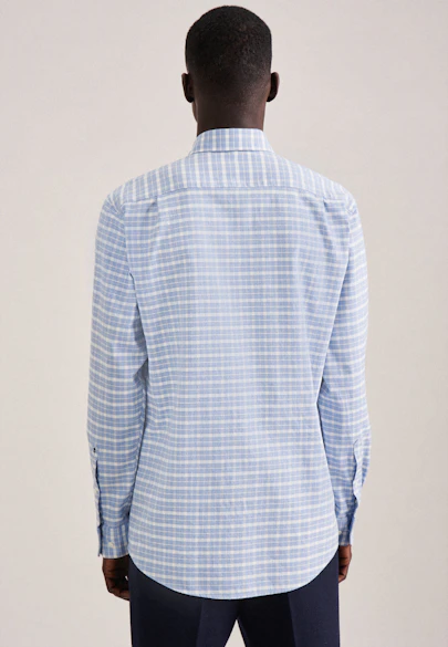 Regular Casual Hemd Karo in Hellblau |  Seidensticker Onlineshop