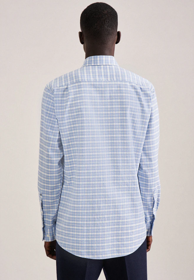Regular Chemise décontractée carreaux dans Bleu Clair | Boutique en ligne Seidensticker