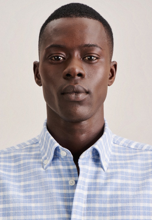 Regular Casual Hemd Karo in Hellblau |  Seidensticker Onlineshop