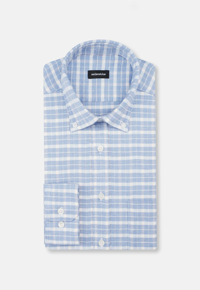 Regular Casual Hemd Karo in Hellblau | Seidensticker Onlineshop