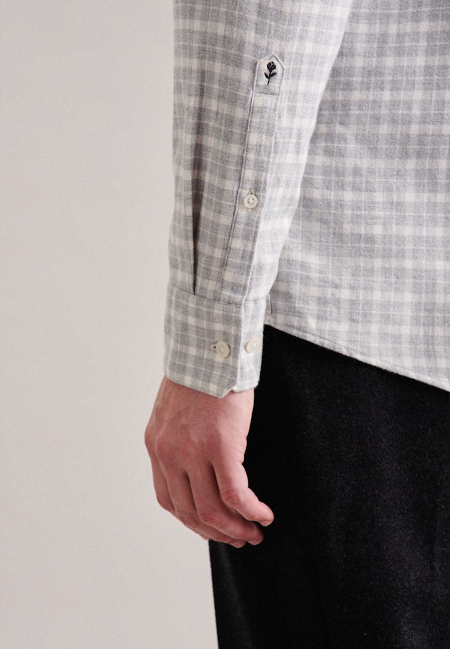 Regular Casual Hemd Karo in Grau |  Seidensticker Onlineshop
