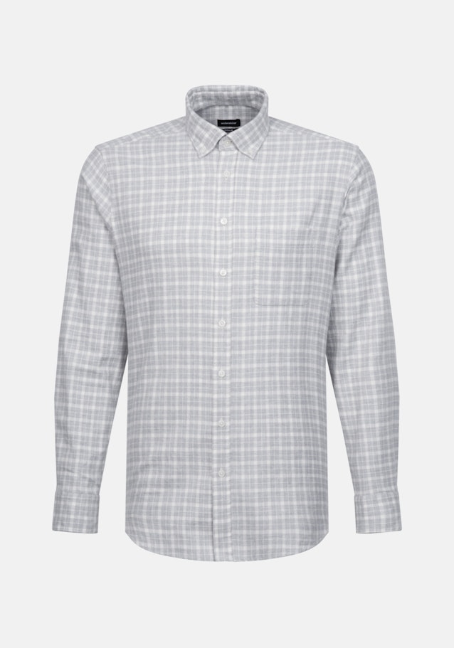 Twill Casual Hemd in Regular mit Button-Down-Kragen in Grau |  Seidensticker Onlineshop