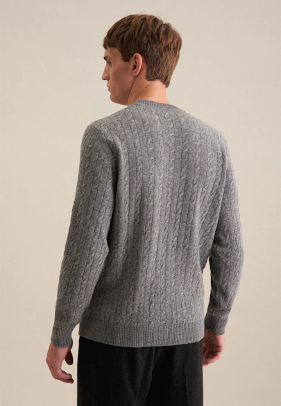 Regular Pullover Zopfmuster in Grau |  Seidensticker Onlineshop
