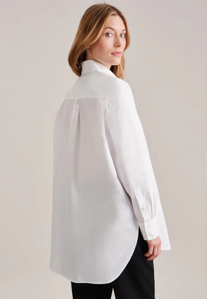 Blouse longue Uni in Blanc |  Seidensticker Onlineshop