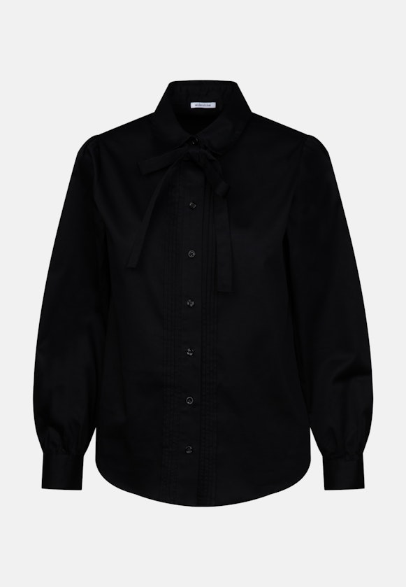 Satin Tie-Neck Blouse in Black |  Seidensticker Onlineshop