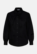 Schluppenbluse Uni glänzend in Schwarz |  Seidensticker Onlineshop