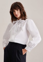 Satin Blouse Met Volant in Wit |  Seidensticker Onlineshop