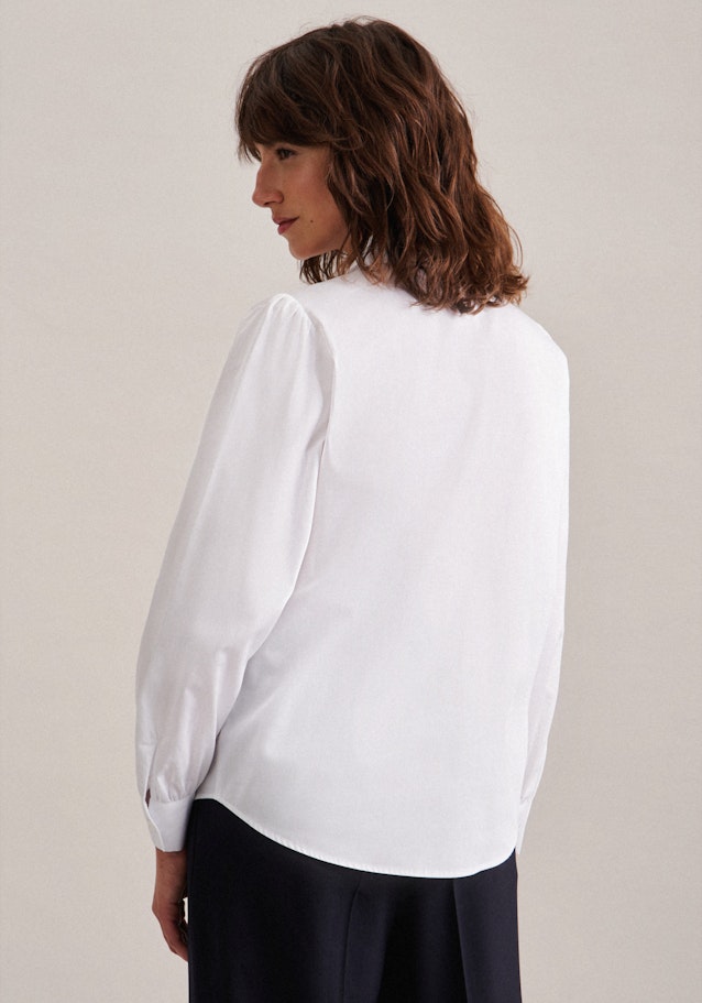 Satin Tie-Neck Blouse in White | Seidensticker Onlineshop