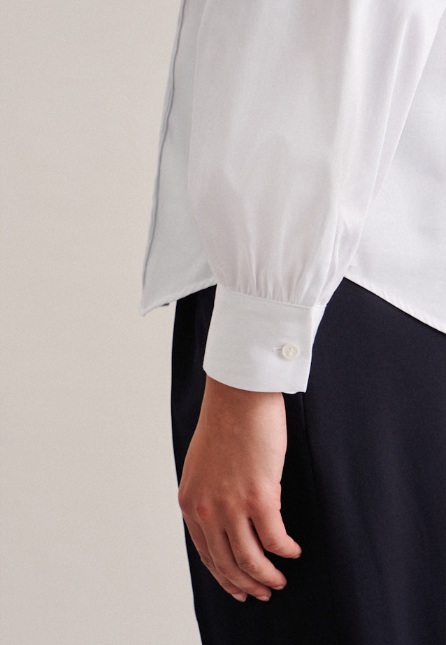 Satin Tie-Neck Blouse in White |  Seidensticker Onlineshop