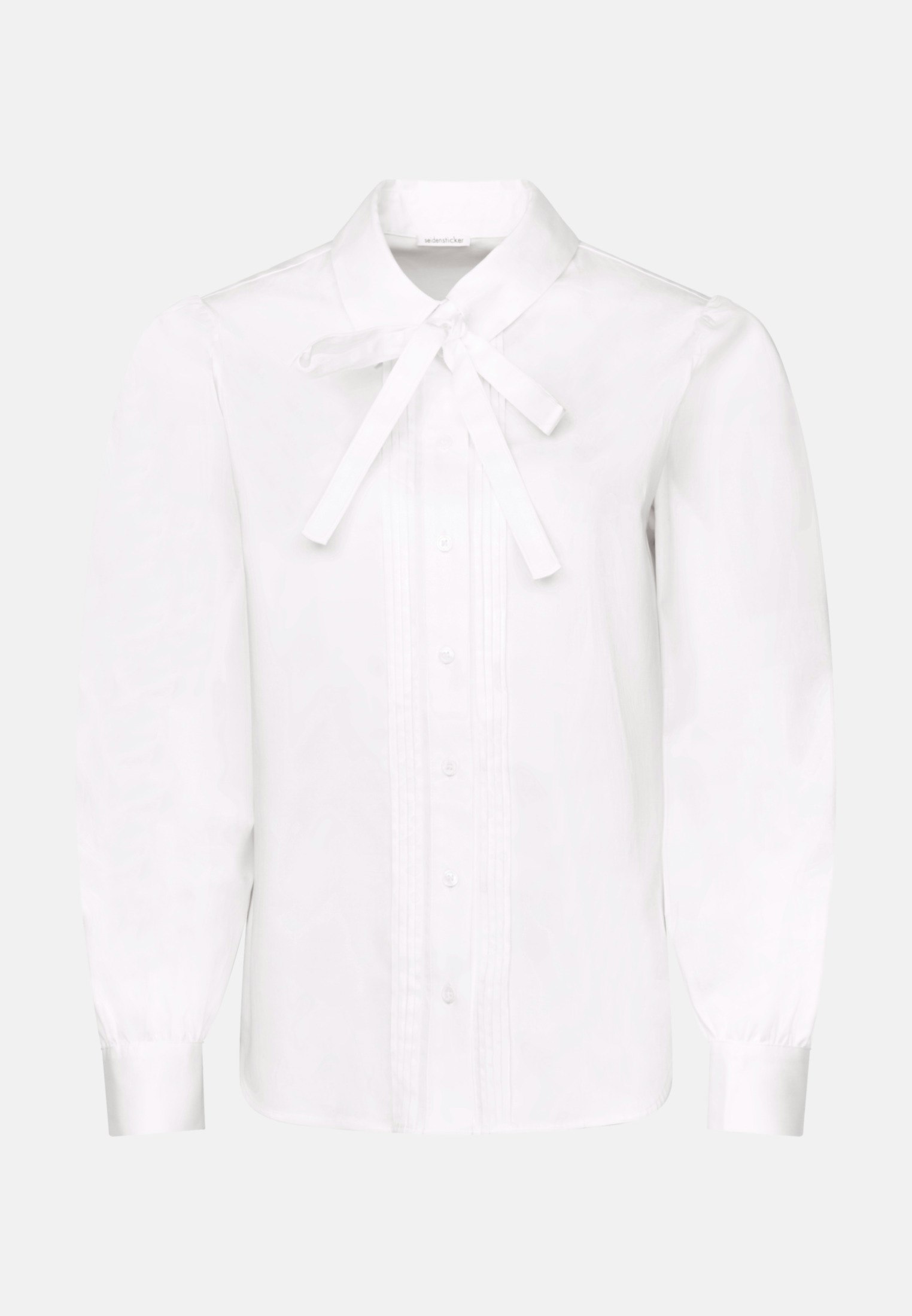 women's white tie neck blouse