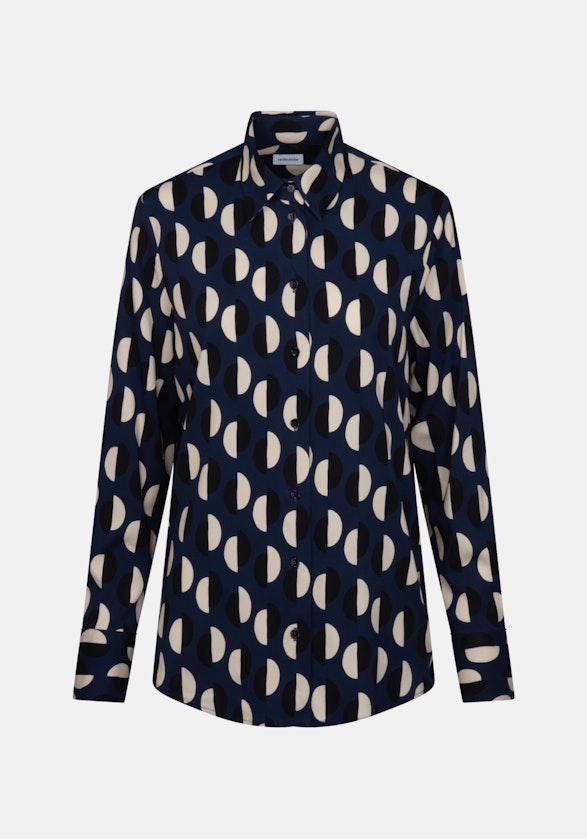 Long sleeve Twill Shirt Blouse in Dark Blue |  Seidensticker Onlineshop